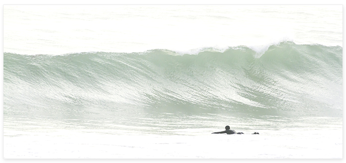 Surfing No 4 Panoramic - Surf photography by Cattie Coyle