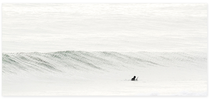 Surfing No 9 Panoramic - Surf photography by Cattie Coyle