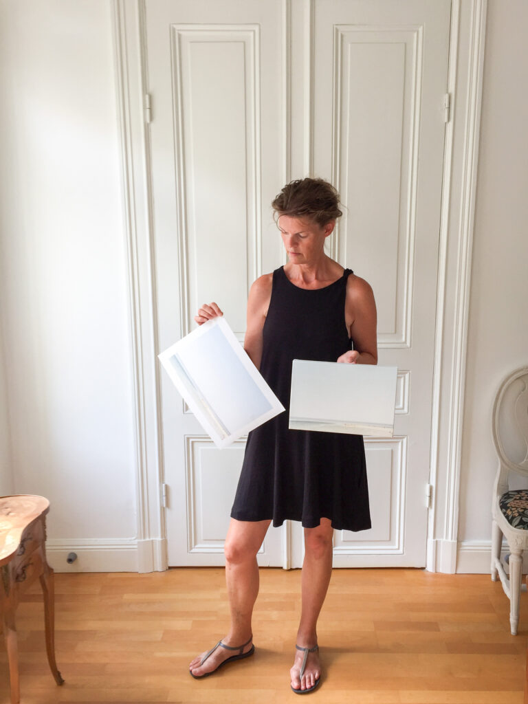 Cattie Coyle with print on paper and canvas art print. © 2015, all rights reserved.