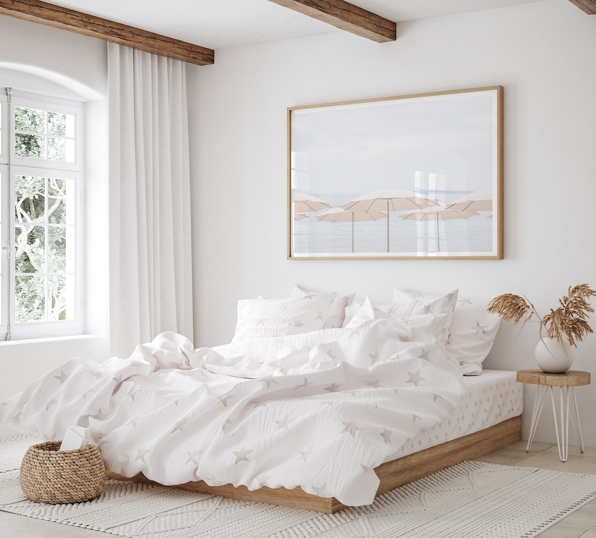 French Riviera No 8 - Fine art print by Cattie Coyle Photography in bedroom. © 2019, all rights reserved.