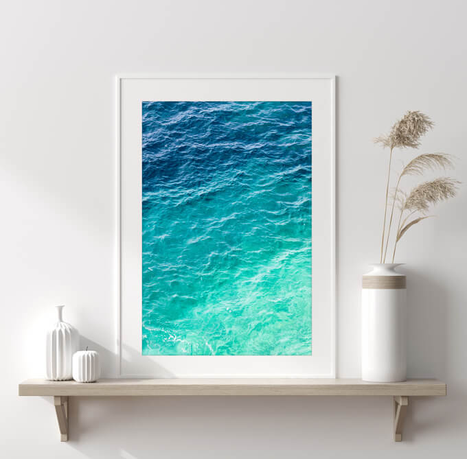 Mediterranean Shades of Teal No 2 - Ombré coastal wall art by Cattie Coyle Photography