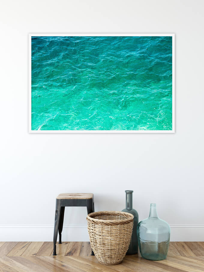 Mediterranean Shades of Teal No 3 - Oversized ombre coastal wall art by Cattie Coyle Photography