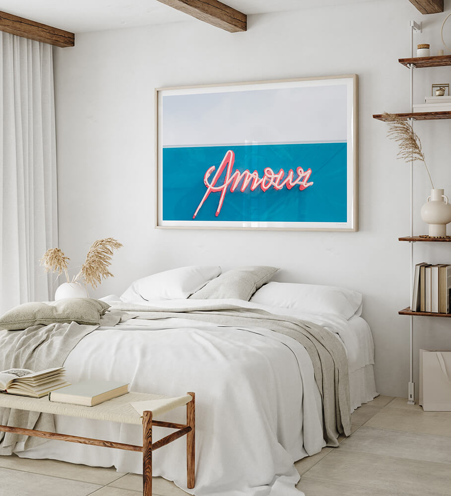 Amour - Fine art print by Cattie Coyle Photography in bedroom
