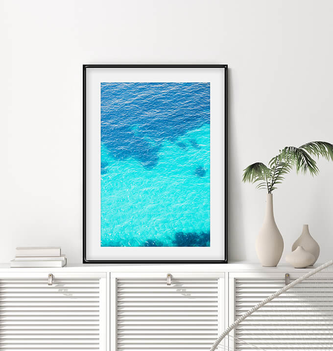 Turquoise Water No 2 - Mediterranean Sea aerial wall art by Cattie Coyle Photography