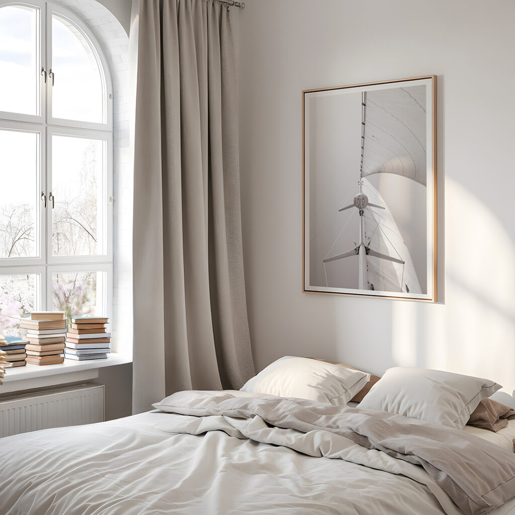 Sailing No 2 - Fine art print by Cattie Coyle Photography in bedroom. © 2006, all rights reserved.