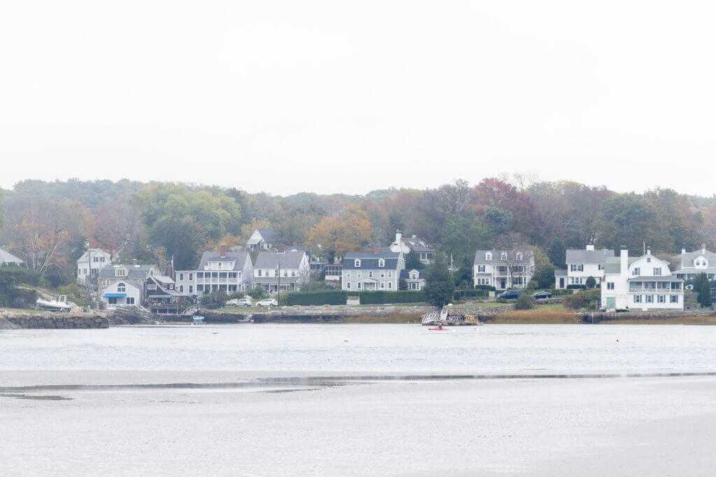 View of Annisquam from Wingaersheek beach on a foggy day | Cattie Coyle Photography