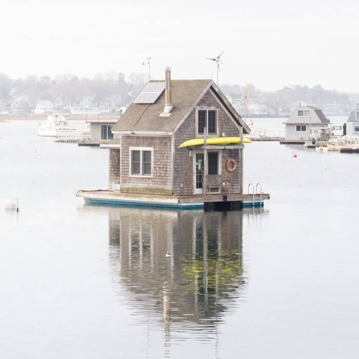 Tiny floating house, Annisquam, MA by Cattie Coyle Photography