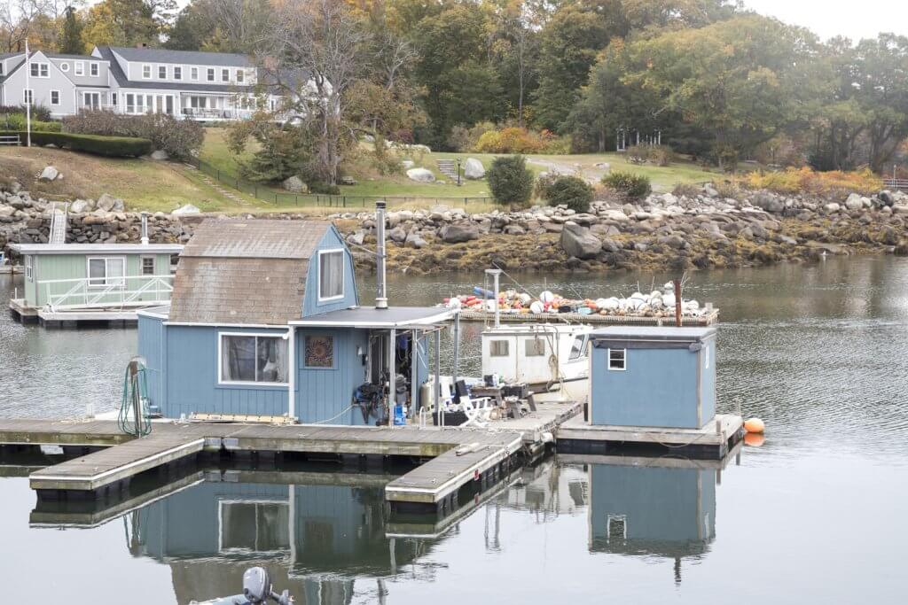 Tiny floating house, Annisquam, MA, by Cattie Coyle Photography