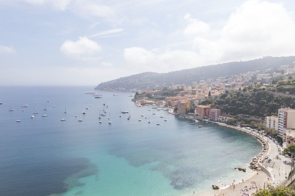 View of Villefranche-sur-Mer from the Basse Corniche on the way to Beaulieu-sur-Mer | Cattie Coyle Photography