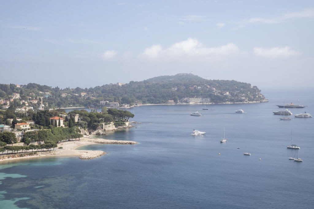 View of Saint-Jean-Cap-Ferrat from the Basse Corniche on the way from Beaulieu-sur-Mer to Villefranche-sur-Mer | Cattie Coyle Photography