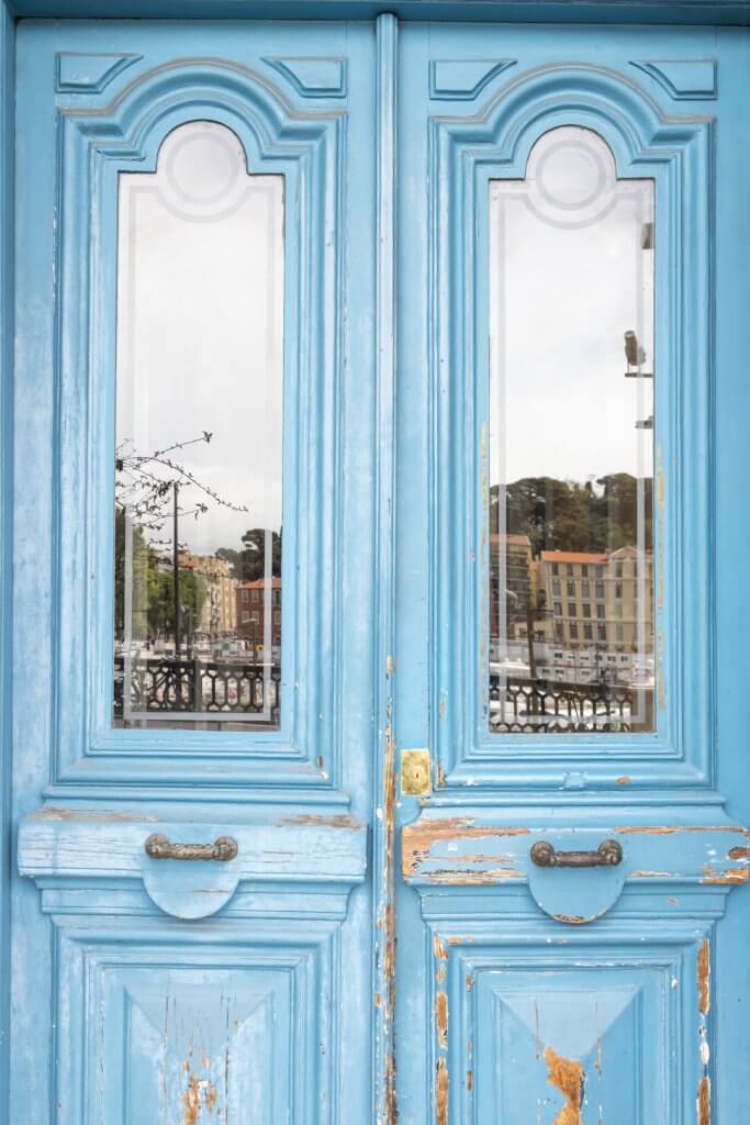Blue doors in the Old Port of Nice, France | Cattie Coyle Photography