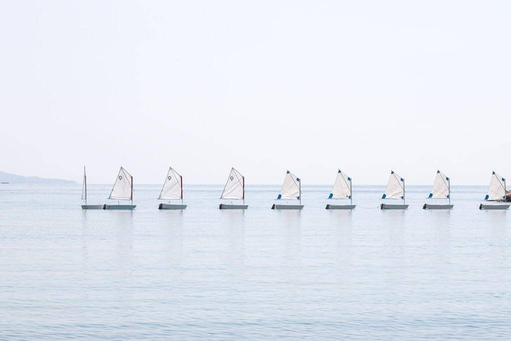 The Little Sailboats No 3 - Fine art print by Cattie Coyle Photography