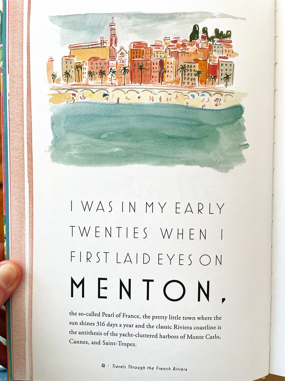French Riviera travel guide with watercolor illustrations