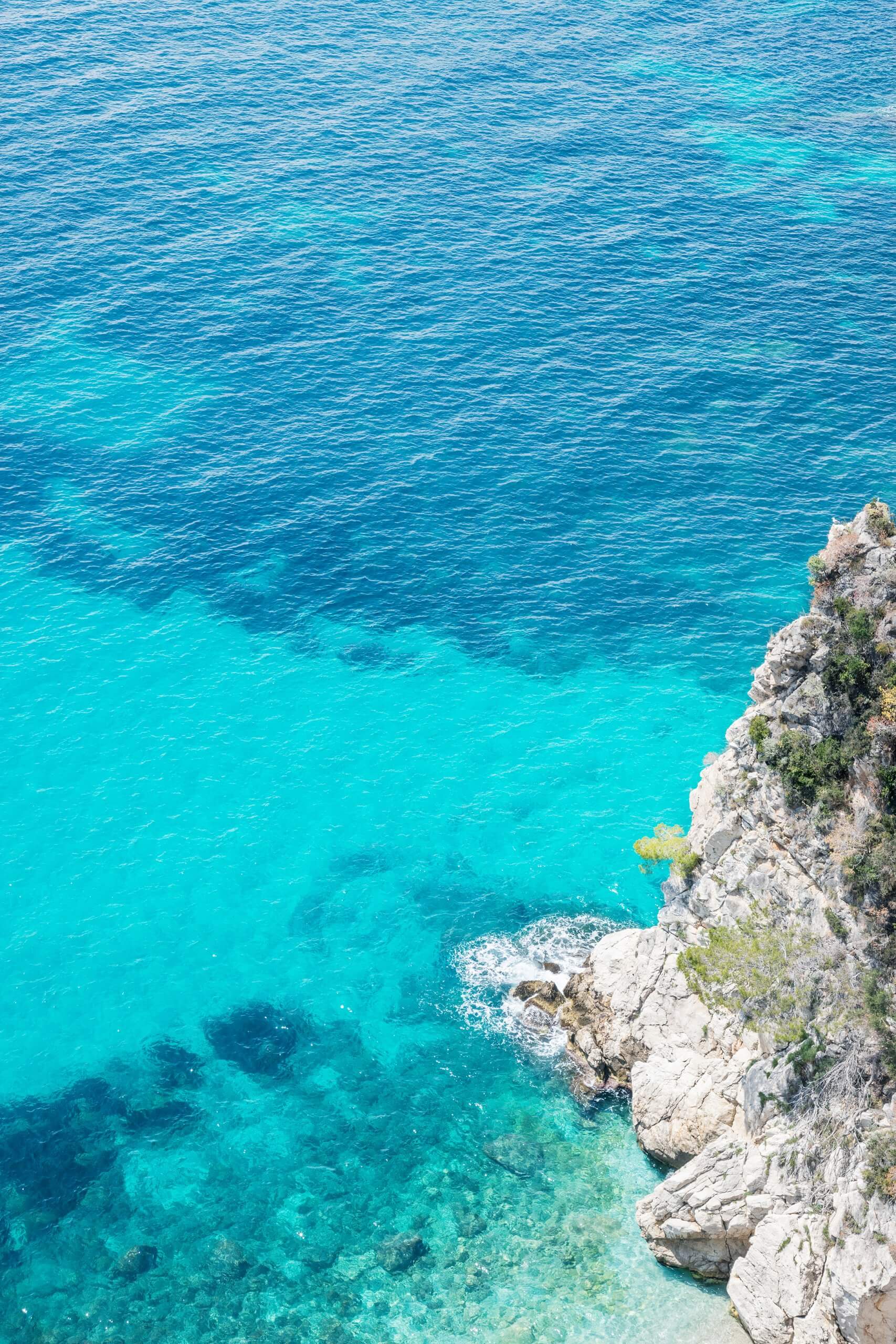 Turquoise water in the Mediterranean Sea by Cattie Coyle Photography. © 2019, all rights reserved.